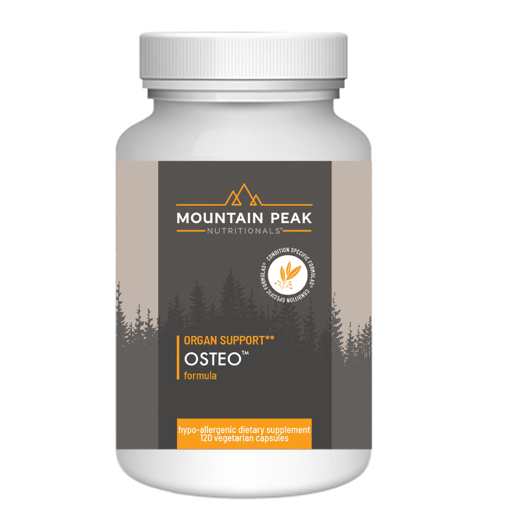 Mountain Peak Osteo Supplement bottle with label