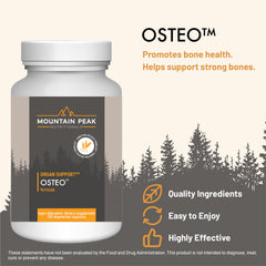 Osteo Supplement capsules on white background