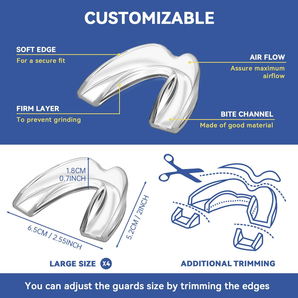 Large size mouth guard for adult men - 4-pack