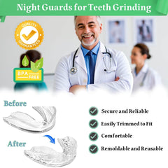 Mouth guard worn during sleep showing bite alignment