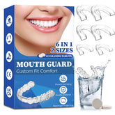 Moldable mouth guard for teeth grinding at night in translucent blue