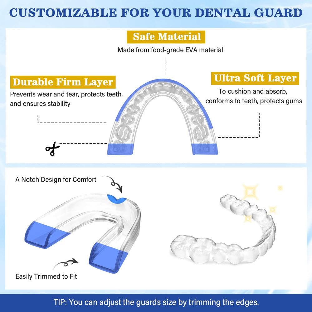 Soft, tear-resistant dental night guard designed for comfort
