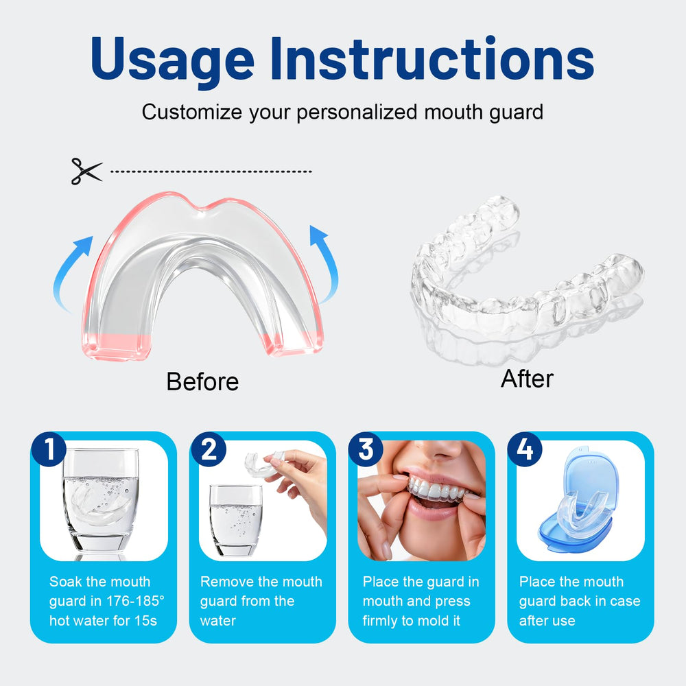 Transparent mouth guard for teeth grinding at night - small size, front view