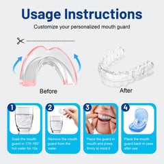 Transparent mouth guard for teeth grinding at night - small size, front view