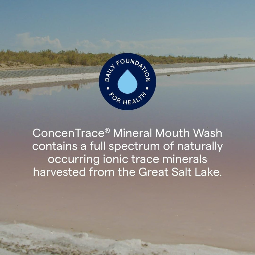 Close-up of ConcenTrace Mouth Rinse front label