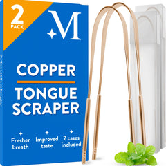 Mouthology copper tongue scraper for adults in a 2-pack