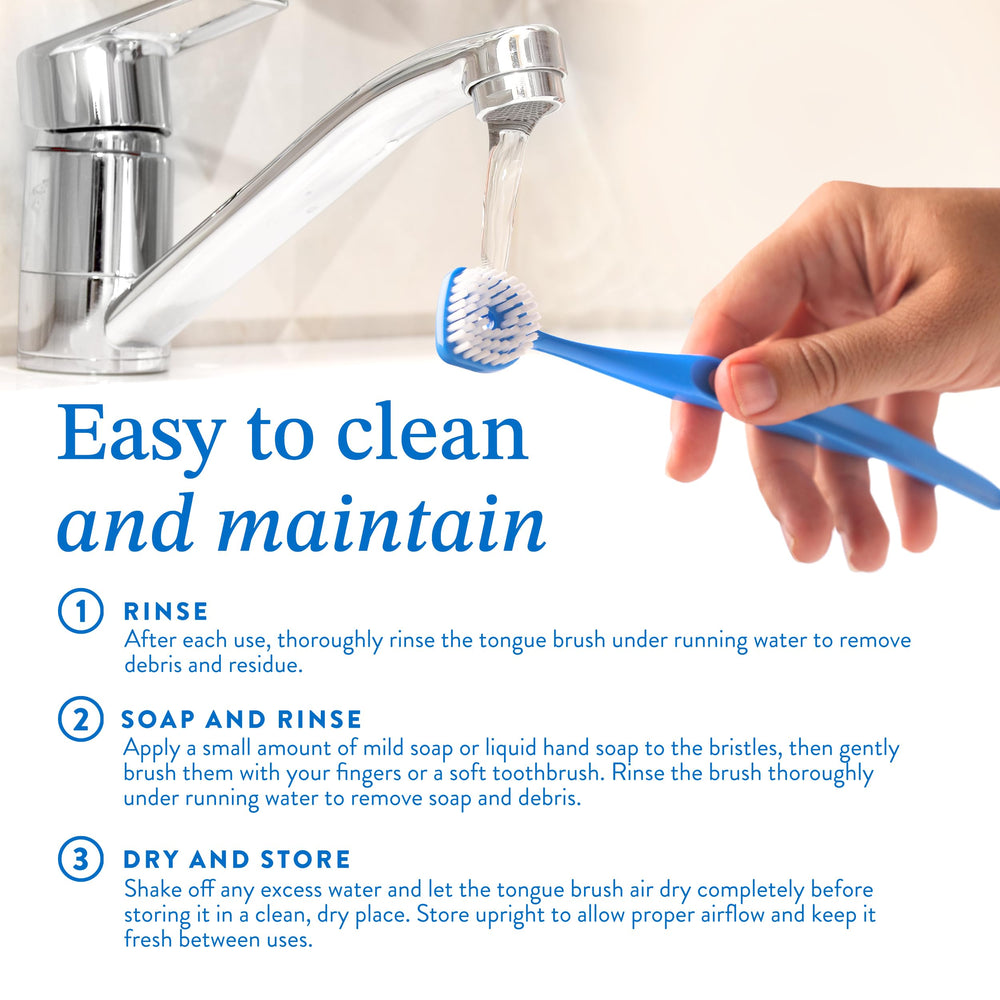Durable PP handle of Tongue Cleaner Brush.