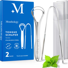 Mouthology Tongue Scraper 2-pack in stainless steel