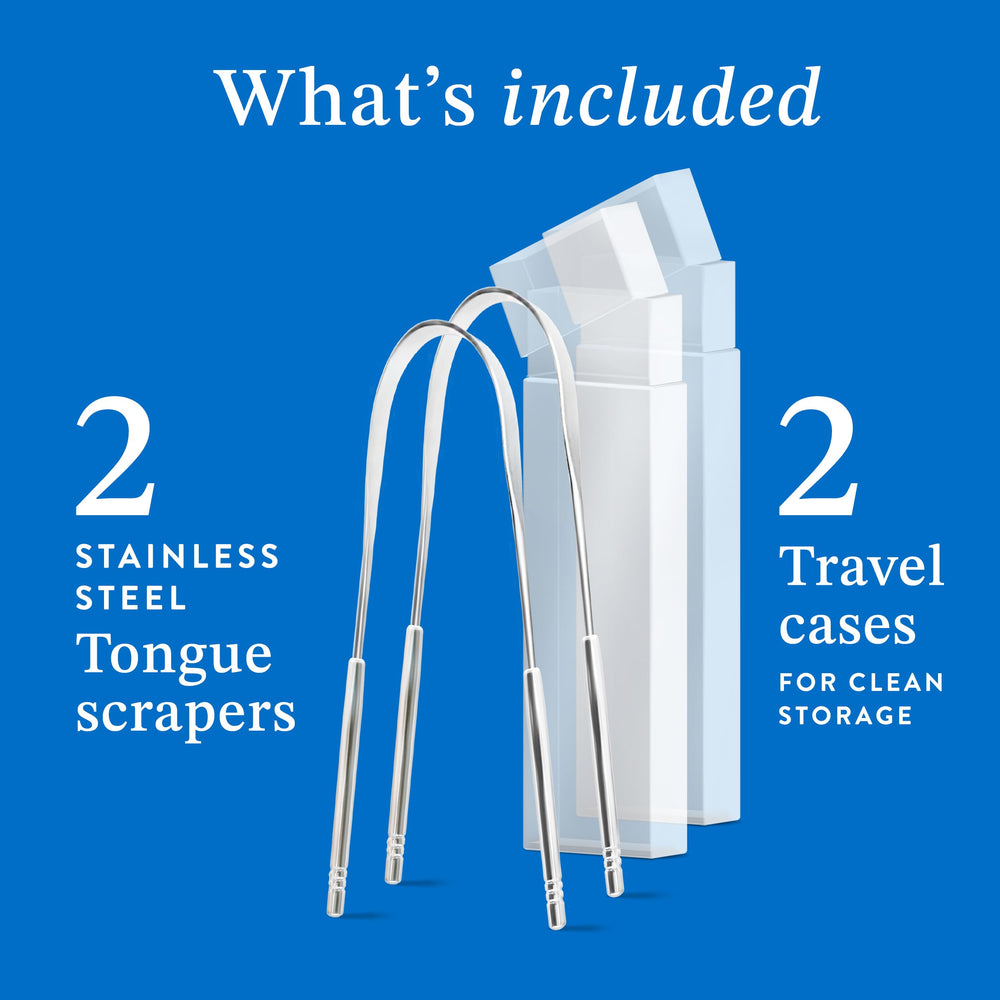 Rust-proof, 100% stainless steel tongue cleaners