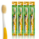 MOUTHWATCHERS Soft Children's Flossing Manual Toothbrush - 4-pack, yellow handles