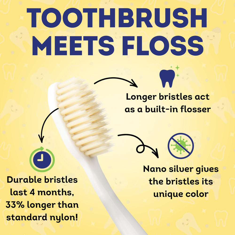 Close-up of dual-layer flossing bristles