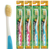 MOUTHWATCHERS 4-pack pink and blue children's toothbrushes in packaging