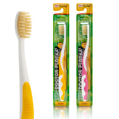 MOUTHWATCHERS soft children's flossing toothbrush pink 2-pack front view