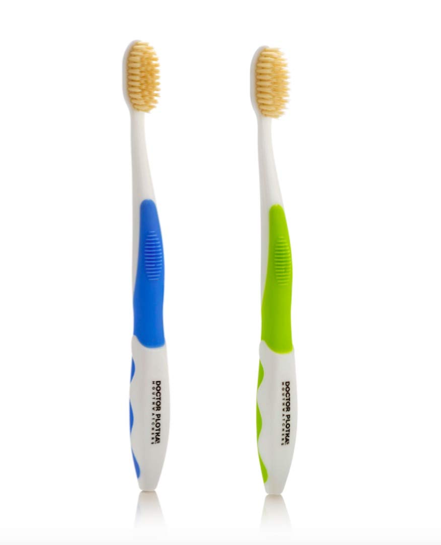 MOUTHWATCHERS Soft Flossing Manual Toothbrush for Adults 2-pack with dual-layer bristles