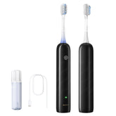 Front view of Mova Fresh SweepDrive electric toothbrush in black