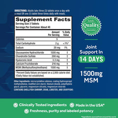 Hyaluronic Acid and MSM components for joint health