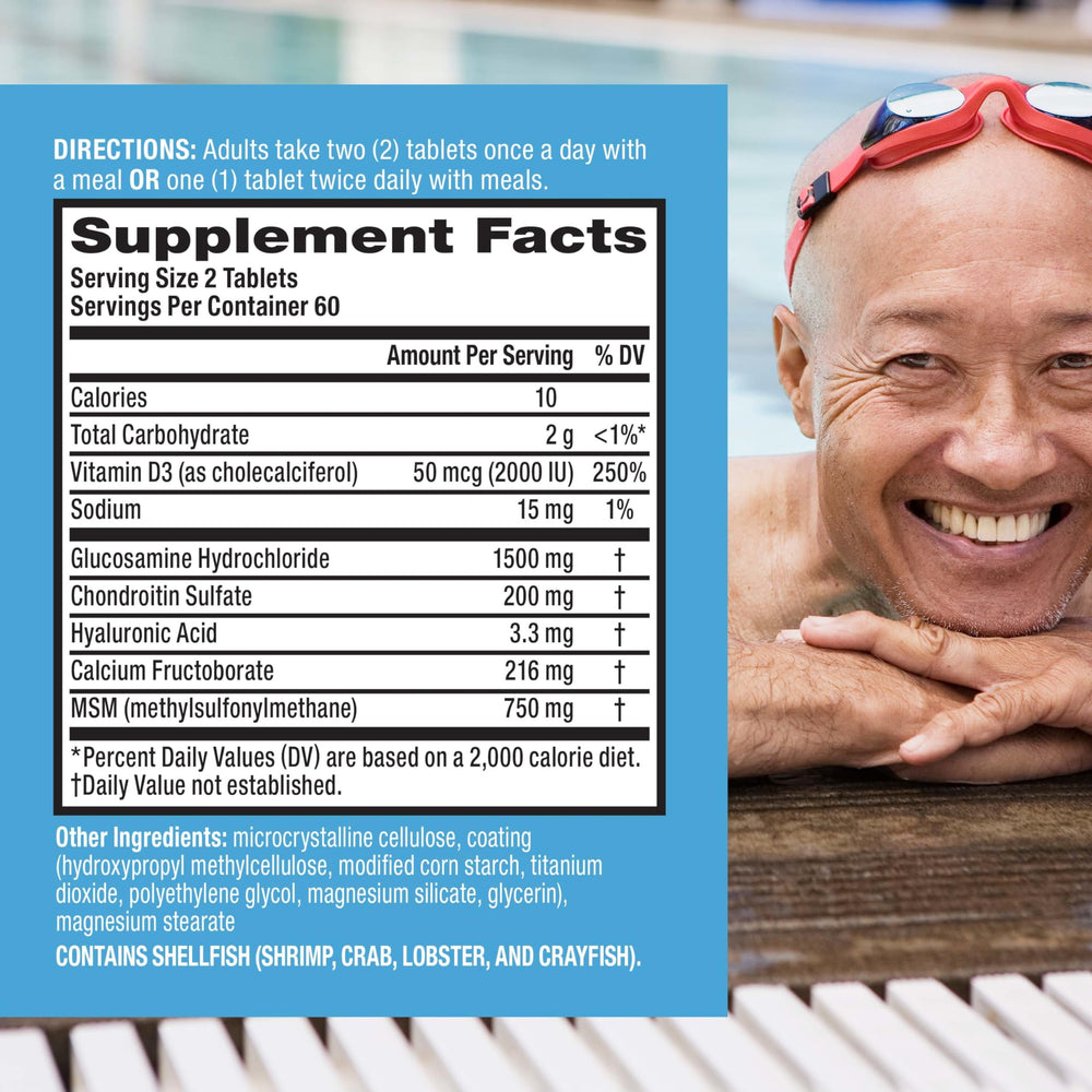 Close-up of Move Free Advanced tablets 120-count bottle