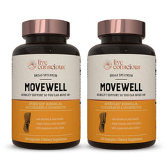 MoveWell bottle label showcasing 2-pack