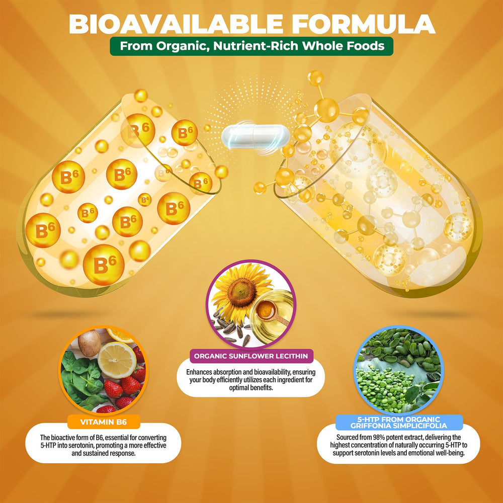 120 vegan capsules bottle of MoxyVites 5-HTP