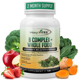 Bottle of MoxyVites Vitamin B Complex vegan supplement