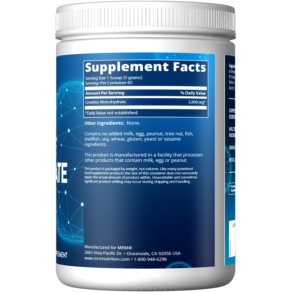 Close-up of micronized creatine powder texture