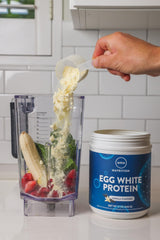 Nutrition facts panel for MRM Nutrition Vanilla Egg White Protein