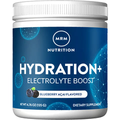 MRM Nutrition Hydration+ Blueberry Açai bottle label