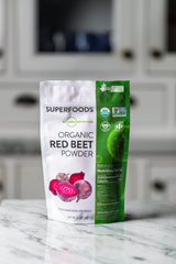 Beet powder mixed in juice or smoothie