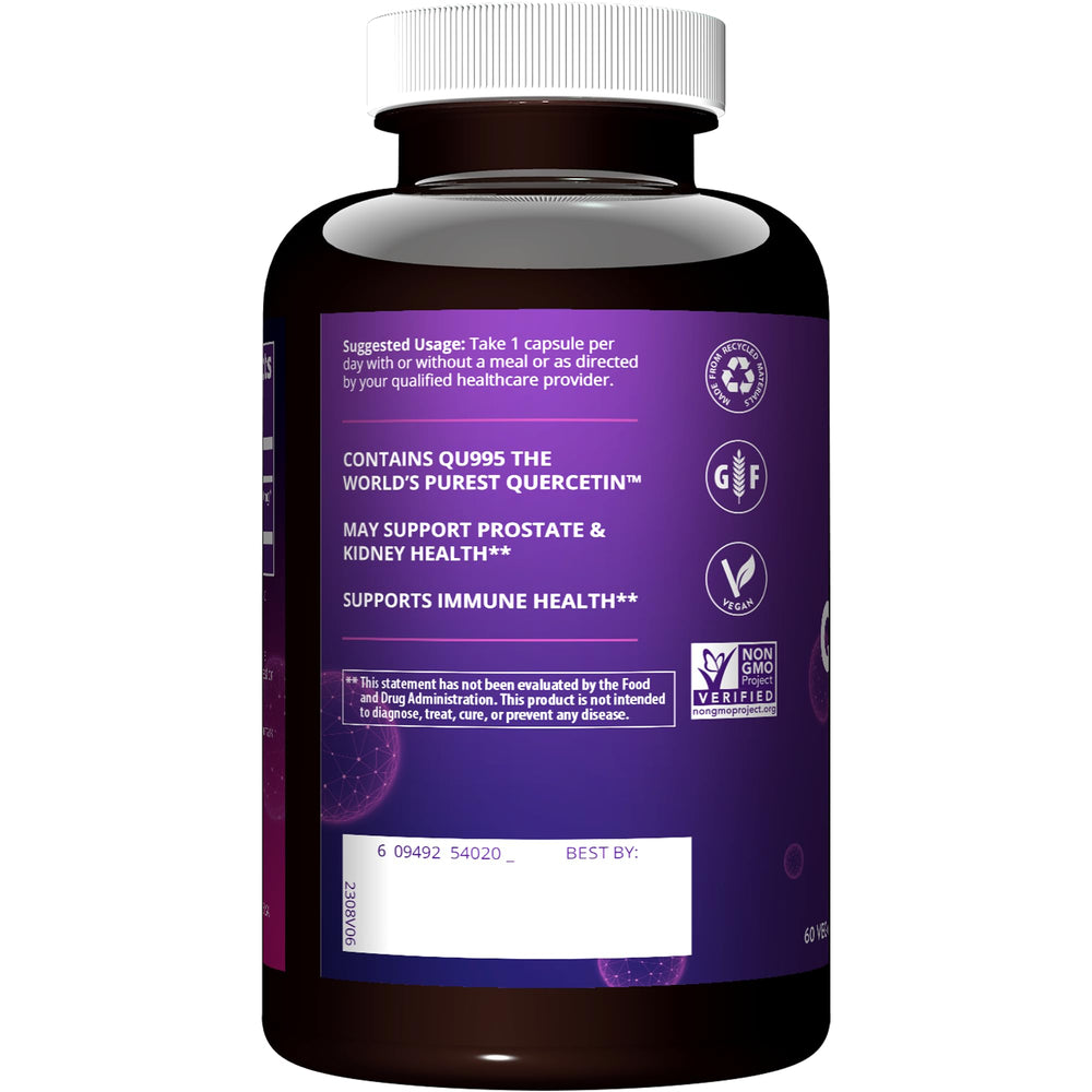 Product label featuring QU995 and World's purest quercetin
