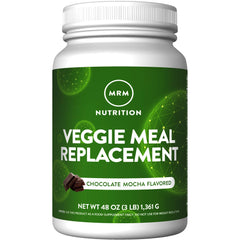 MRM Veggie Meal Replacement chocolate mocha bottle pour for on-the-go fullness with plant protein.