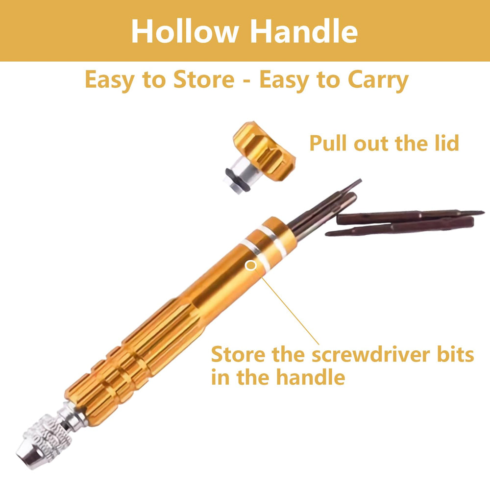 S2 steel magnetic screwdriver bits: +1.5, +2.0, -2.0, Torx T6, T5, Star 0.8