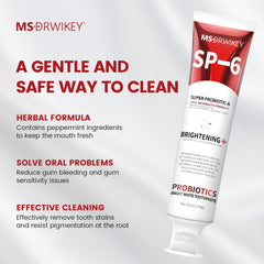 Close-up of fresh mint flavor of SP-6 toothpaste