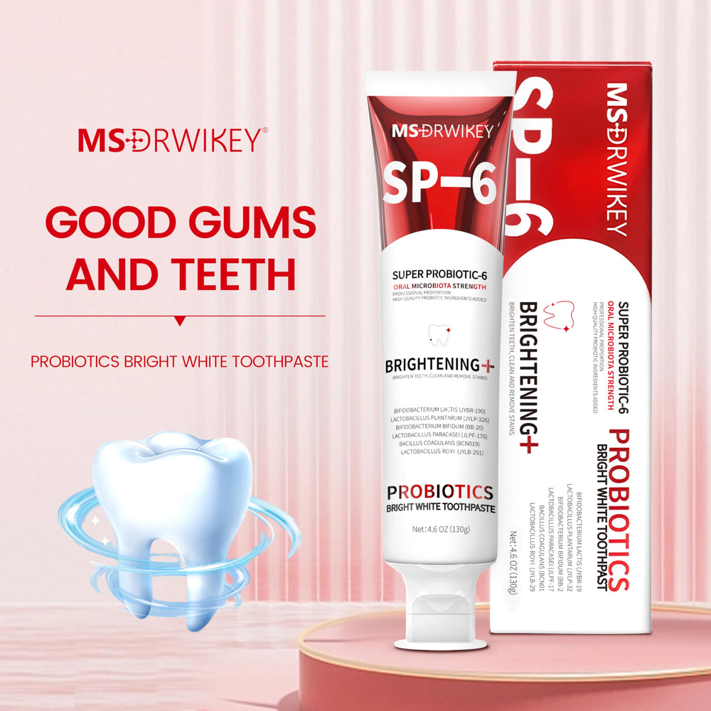 Bright smile after using MSDRWIKEY SP-6 Probiotic Whitening Toothpaste