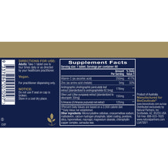 Supplement facts panel showing ingredients: andrographis, echinacea, olive leaf, vitamin C and zinc