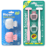 Product photo: Mspan Tongue Scraper Cleaner Brush on white background