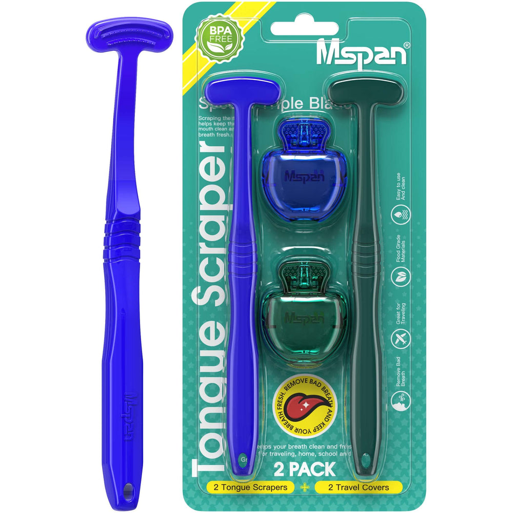 Mspan Tongue Scraper Cleaner Brush - packaging and box