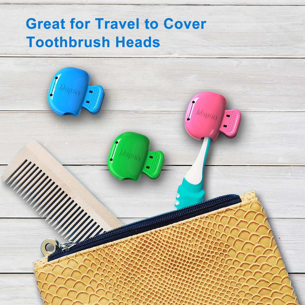 Mspan Toothbrush Cover Cap Case - Green (6-Pack)