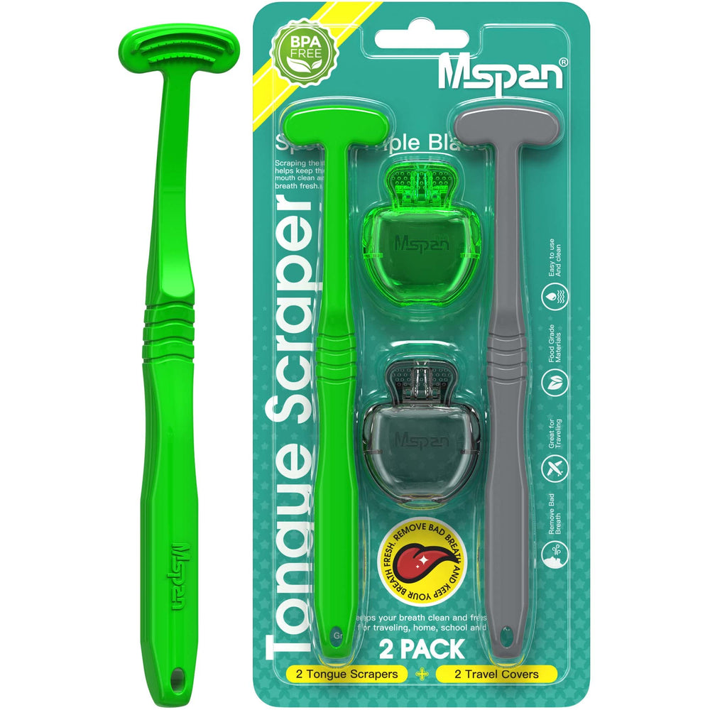 Adult using Mspan Tongue Scraper