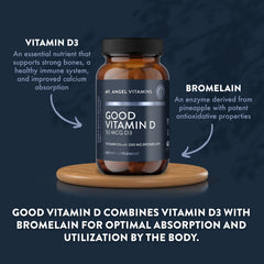 Immune support concept graphic for Mt. Angel Vitamins D3 with bromelain