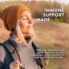 Vegetarian zinc supplement tablets on white background