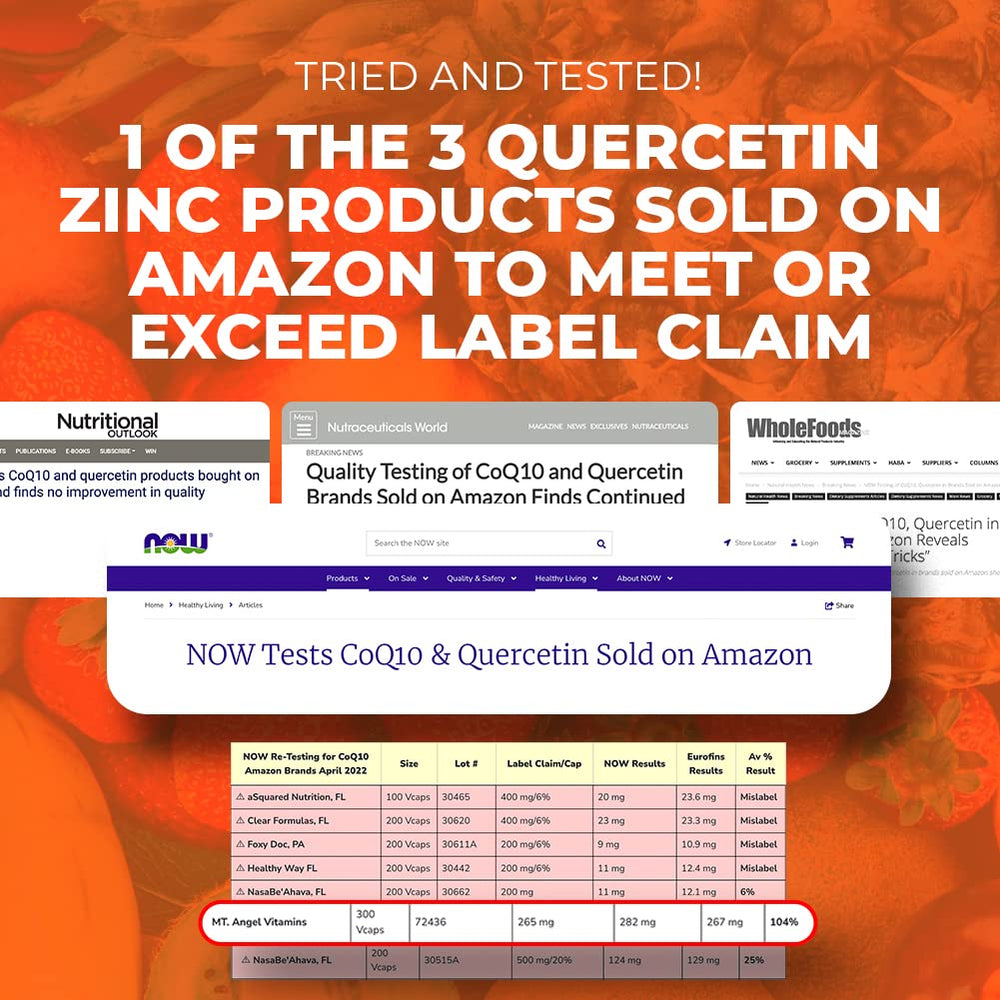 Supplement facts panel for Zinc Quercetin Bromelain formula