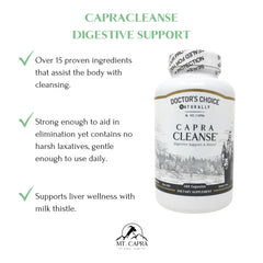 Close up of CapraCleanse capsules indicating easy daily dosage