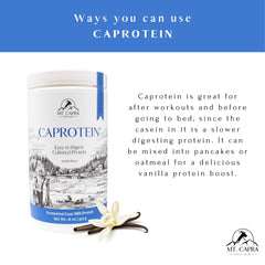 Post workout Mt Capra Caprotein shake ready for recovery