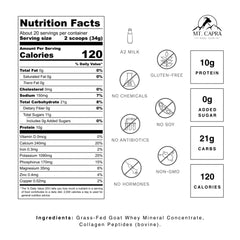Close-up of Mt Capra Clean Minerals with Collagen Peptides label