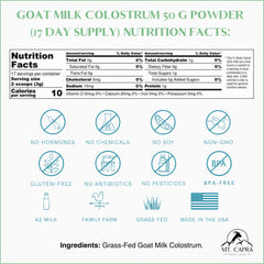Canister of Mt. Capra Goat Milk Colostrum 1.76 oz, 17 servings