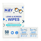 Front view of MTBHY Lens Cleaning Wipes pack with 50 wipes
