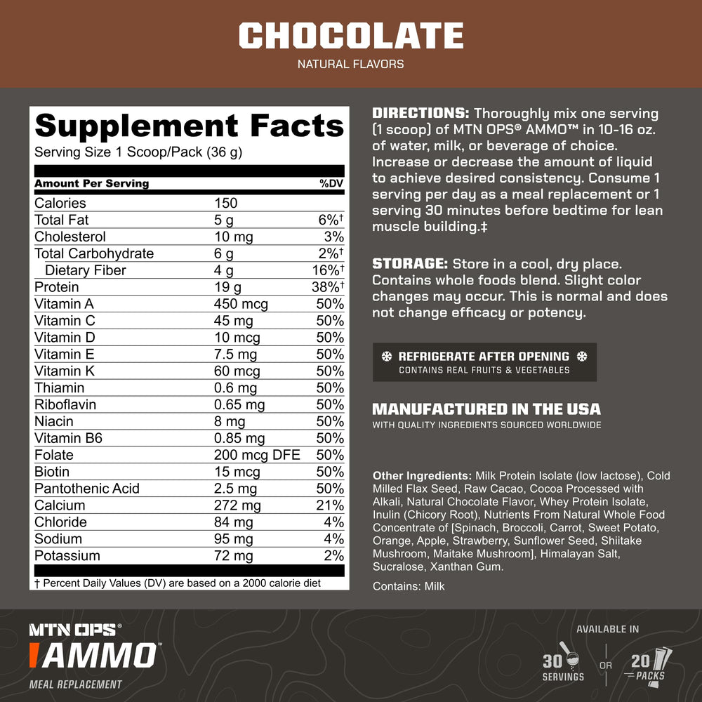 MTN OPS Ammo 19g protein per serving supports recovery