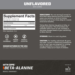 MTN OPS Beta Alanine powder in shaker cup prepping for high-intensity sets
