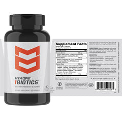 MTN OPS Biotics packaging showing 60 capsules and 30 servings