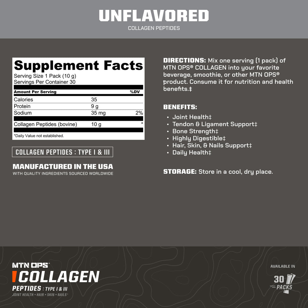 Unflavored collagen protein powder on-the-go pack